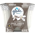 thumbnail image 1 of Glade Candle Sheer Vanilla Embrace, Fragrance Candle Infused with Essential Oils, Air Freshener Candle, 3-Wick Candle, 6.8 Oz, 1 of 8