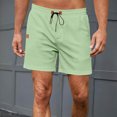 thumbnail image 4 of EOYWHK Mens Workout Shorts Cotton Linen Athletic Gym Shorts Elastic Waist Drawstring with Pockets, 4 of 8