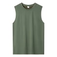 thumbnail image 2 of JDQJBZ Débardeurs pour Hommes Été Couleur Unie Col Rond Sans Manches Hauts Extensibles, 2 of 4