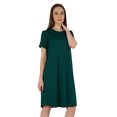 thumbnail image 2 of Inkmeso Robe T-Shirt d'Été Décontractée Unie pour Femmes, Coupe Ample, Tunique à Manches Courtes, Robe de Nuit, 2 of 7