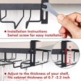 thumbnail image 3 of Wine Glass Rack Under Cabinet,3 Rows Hanging Stemware Rack Metal Glasses Holder Storage Hanger for Kitchen,Bar,Etc,1 x Wine glass holder,black, 3 of 8