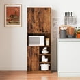 thumbnail image 2 of Costway Armoire de Rangement de Cuisine Garde-Manger 65,5 Pouces de Haut, Meuble Moderne avec Support pour Micro-Ondes Marron, 2 of 10