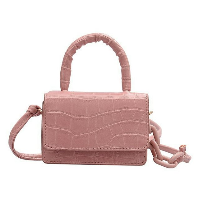 Women Mini Alligator PU Shoulder Bag Acrylic Chain Crossbody Totes (Green)