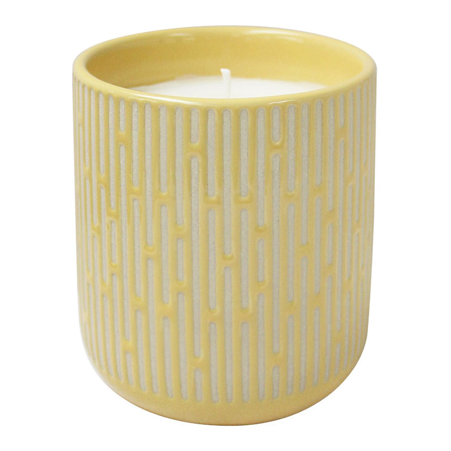 Hometrends 11oz Scented Soy Blend Yellow Ceramic Candle