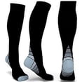 thumbnail image 1 of 1 Paire de Bas de Compression pour Hommes et Femmes Varices Anti-Fatigue Vol Course Gris-P/M, 1 of 12