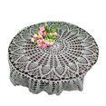 thumbnail image 1 of Ludlz Handmade Crochet Cotton Tablecloth Round Beige Crochet Tablecloths for Wedding Round Cotton Hand Crochet Hollow Out Tablecloth Wedding Dining Table Cloth Cover, 1 of 7