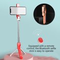 thumbnail image 2 of Perche à Selfie Sans Fil avec Télécommande Trépied Perche à Selfie avec Support Pliable Compatible Bluetooth V4.0 avec Lumière de Remplissage, Orange, 2 of 8