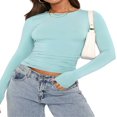 thumbnail image 1 of Blouse Mode Urbaine à Manches Longues Unie pour Femmes, 1 of 6