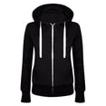 thumbnail image 1 of Women Long Sleeve Patchwork Solid Color Hooded Zipper Casual Sport Coat, 1 of 3