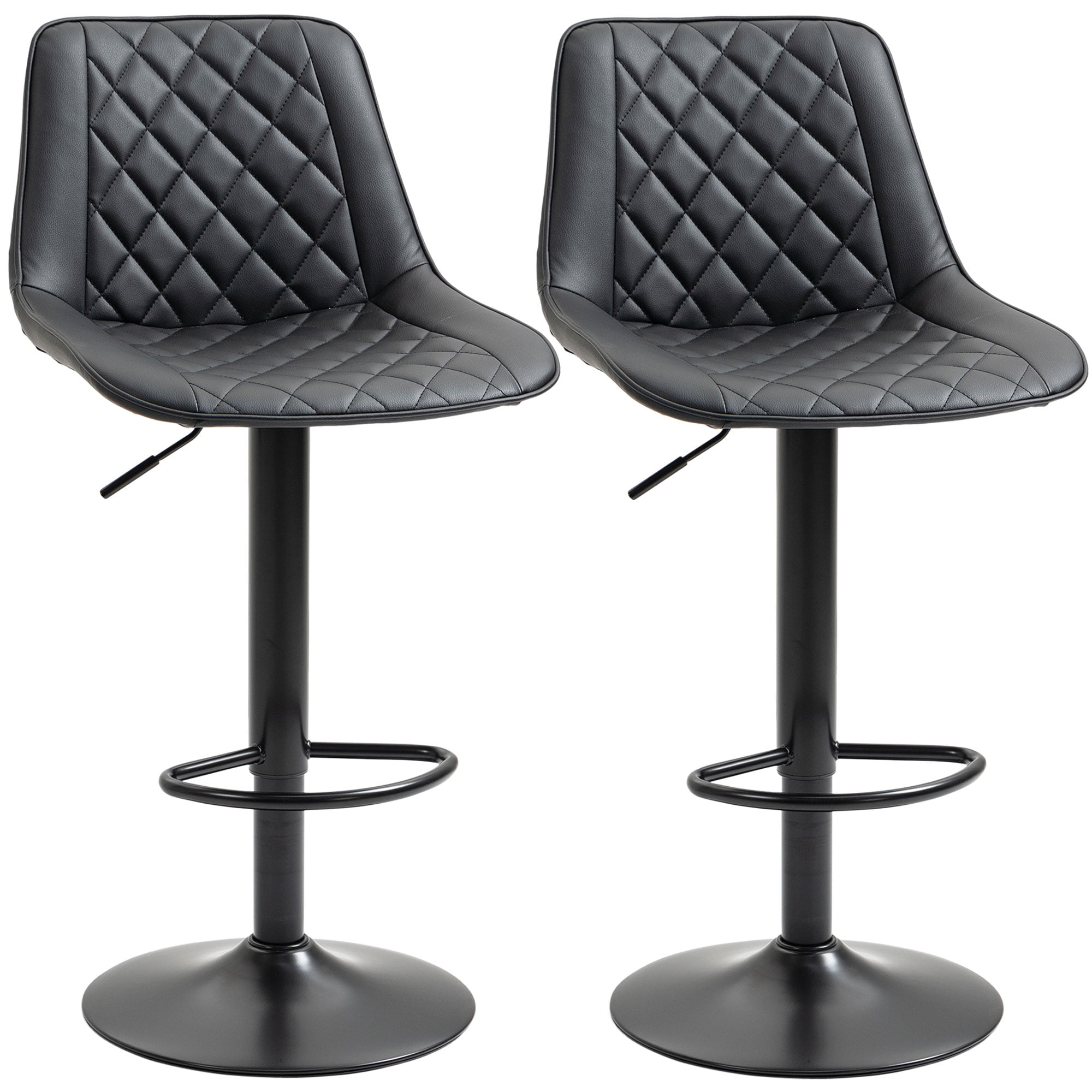 HOMCOM Bar Stools Set of 2, Adjustable Swivel Counter Height Barstools