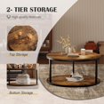 thumbnail image 4 of Homall Tables Basses de 36 Pouces avec Rangement, Table Basse Ronde à 2 Niveaux, Table Centrale pour Salon, Meubles pour Petits Espaces, Brun, 4 of 6