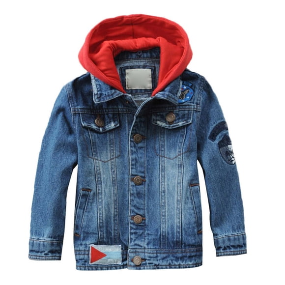 Kids Jean Jacket for Boys Button Down Toddler Casual Jacket Blue Jacket Boys 3-4 Years Boys Clothes