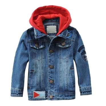 Veste en Jean pour Enfants, Veste en Denim à Boutons, Manteau Décontracté Basique, Veste Bleue pour Filles 5-6 Ans, Veste en Jean pour Filles