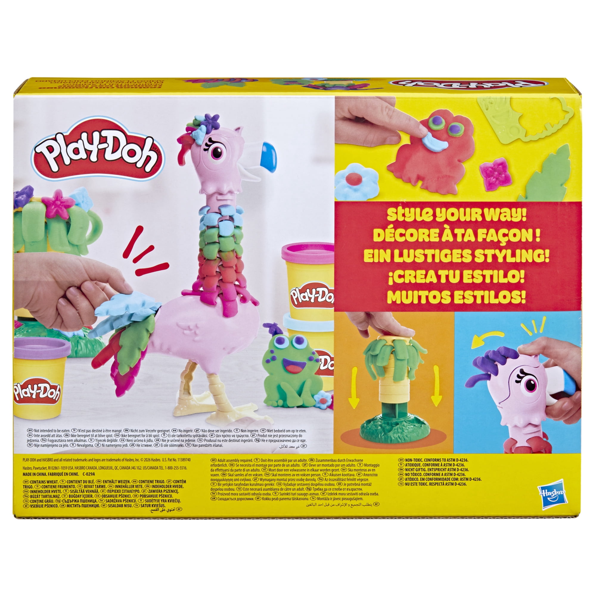 Play-Doh Flamant rose rigolo, coffret de pâte à modeler avec 5 accessoires, jouets d'animaux, loisirs créatifs pour enfants, dès 3 ans