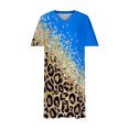 thumbnail image 5 of Robes Grande Taille pour Femmes Robe Grande Taille pour Femmes Col en V Été Décontractée Robes d'Été Poche Genou Manches Courtes avec Poches en Liquidation, 5 of 5