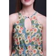 thumbnail image 3 of Bimba Floral Ladies Crew Neck Waist String Print Maxi Dress with Side Slits Summer Wear-Large, 3 of 6