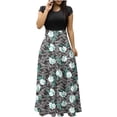 thumbnail image 2 of Fshaion Robe d'Été pour Femmes 2024 Grande Taille Teinture sur Nœuds Colorée Longue à Imprimé Floral Robes Plage Décontractées Maxi Robe d'Été Liquidation à Moins de 10!, 2 of 6
