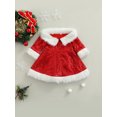 thumbnail image 4 of FOCUSNORM Christmas Kids Girls Sequin Dress, Long Sleeve Off Shoulder Rhinestone Dress, 4 of 8