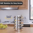 thumbnail image 3 of Revolving Spice Rack Set with 20 Spice Jars, Kitchen Spice Tower Organizer for Countertop or Cabinet -- Carousel Storage Includes Spice Labels -- Desktop Rotating Seasoning Organizer, 3 of 4