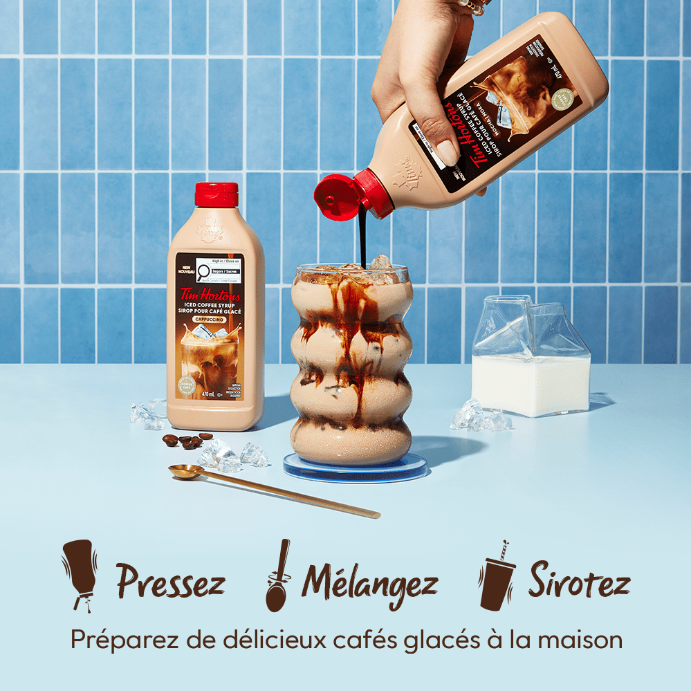 Sirop pour café glacé Tim Hortons – Cappuccino 470 ml