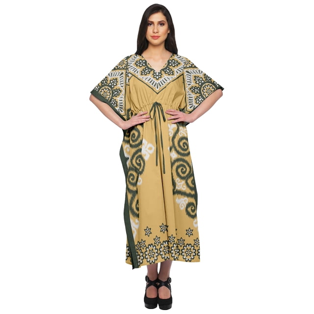 Moomaya Caftan pour Femmes Grande Taille Tenue d'Été Sortie de Plage Kimono Robe Caftan