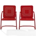 thumbnail image 3 of Pemberley Chaise de Patio en Acier Rangée Rouge Vif Résistante aux Intempéries 35 Pouces Non Assemblée, 3 of 14