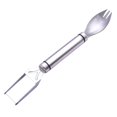 thumbnail image 2 of Oleegame 2PC Stainless Steel Cutlery Set 2in1 Stainless Steel Fruit Cutter 2024 New Watermelon Fork Slicer Cutter Slicer Tool Head Fruit Forks Slicer For Home Kitchen Gadget (3 Pcs) Silver, 2 of 8