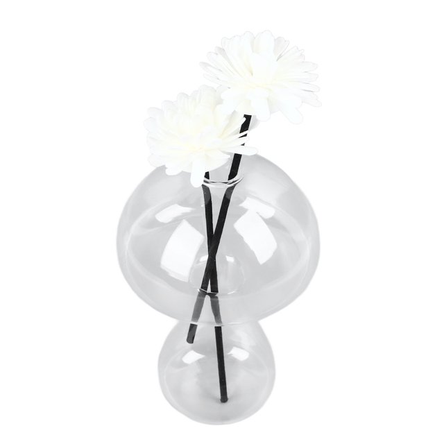 Vase en Forme de Champignon, Vase à Fleurs Transparent et Transparent pour Décoration Intérieure