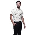 thumbnail image 2 of BESTMAN Printed Mens Short Sleeve Button Down Slim Fit Cotton Casual Shirt, 2 of 5