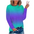 thumbnail image 1 of RKSTN Chemises à Manches Longues pour Femmes Mode Chandail à Col Rond Imprimé Teinture sur Nœuds Décontracté Sortie Blouses Amples Hauts, 1 of 3