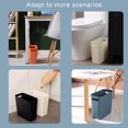 thumbnail image 2 of serony Large Trash Can Wastebasket Garbage Container Solid Color High-Capacity Bathroom Trash Bins Organizers for Home Sundries Toiletries Storage White, 2 of 9