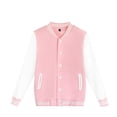 thumbnail image 1 of Hjtefg Kids' Button-Up Jacket - Long Sleeve Lightweight Cardigan for Boys & Girls, Color-Block Baseball Style Top with Comfort Fit,Color: Red Size: 130, 1 of 6