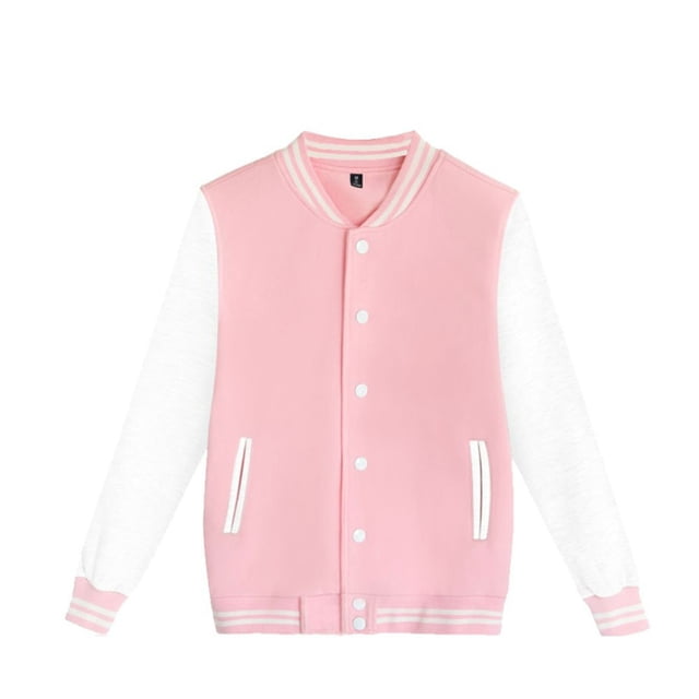Hjtefg Kids' Button-Up Jacket - Long Sleeve Lightweight Cardigan for Boys & Girls, Color-Block Baseball Style Top with Comfort Fit,Color: Red Size: 130