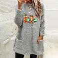 thumbnail image 1 of Costumes d'Halloween pour Femmes, Blouse à Manches Longues, Col Rond, Ample, Imprimée, avec Poche, Chaude, pour l'Hiver, en Liquidation, 1 of 4