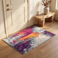 thumbnail image 1 of Rug Branch Savannah 2' x 2' (Exact Size: 2'3" x 2') Mid-Century Modern Modern Doormat Runner Rug, Purple Orange, Abstract Entryway, Hallway, Bathroom, and Kitchen, 1 of 4