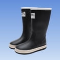 thumbnail image 2 of Black Womens High Top Rain Boots With Solid Color Waterproof Design Thick Sole Comfortable For Spring Summer Rainy Everyday Wear Size 41, 2 of 5