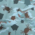 thumbnail image 1 of oneOone Tissu en Velours Bleu Grisâtre pour Robe de Mer Tissu Imprimé au Mètre 58 Pouces de Large, 1 of 4