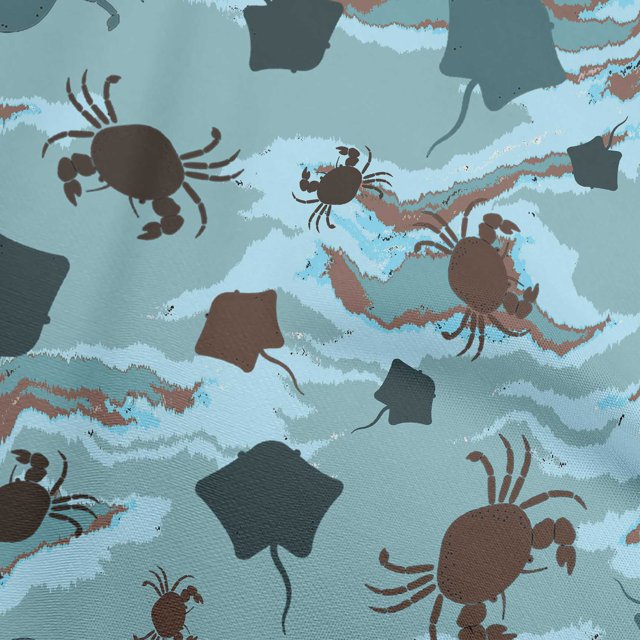 oneOone Tissu en Velours Bleu Grisâtre pour Robe de Mer Tissu Imprimé au Mètre 58 Pouces de Large