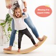 thumbnail image 2 of Babyjoy Wooden Wobble Balance Board 35.5" Rocker Yoga Curvy Board Toy Kids Adult, 2 of 10