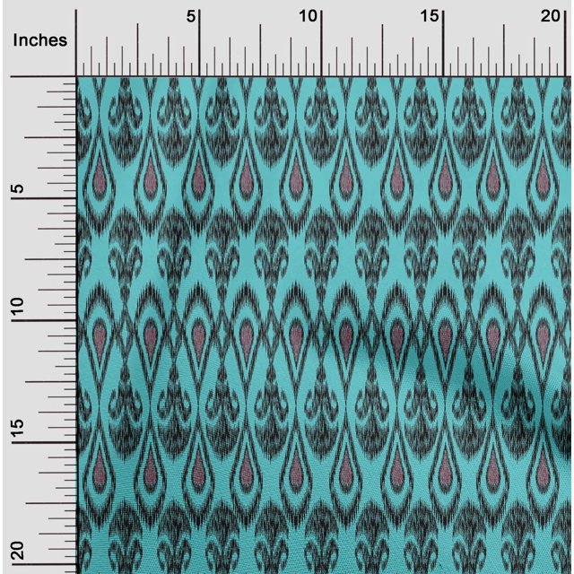 oneOone Georgette Viscose Fabric Ogee Ikat Printed Craft Fabric BTY 42 Inch Wide