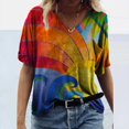 thumbnail image 2 of CHOK T-Shirts pour Femmes Graphiques Vintage Courts Imprimés Hauts Mode Été Col Rond Manche Tee Blouse Décontractée T-Shirts, 2 of 2