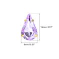 thumbnail image 2 of Unique Bargains 20Pack Teardrop Sew on Rhinestone - 13x8mm Glass Teardrop Crystal Rhinestones in Gold Prong Setting (Light Purple), 2 of 7