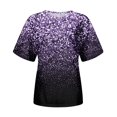 thumbnail image 4 of TSADFHJI Chandails pour Femmes en Coton Mode Décontractée pour Femmes Dégradé à Paillettes Imprimé Col Rond T-Shirt Ample, 4 of 5