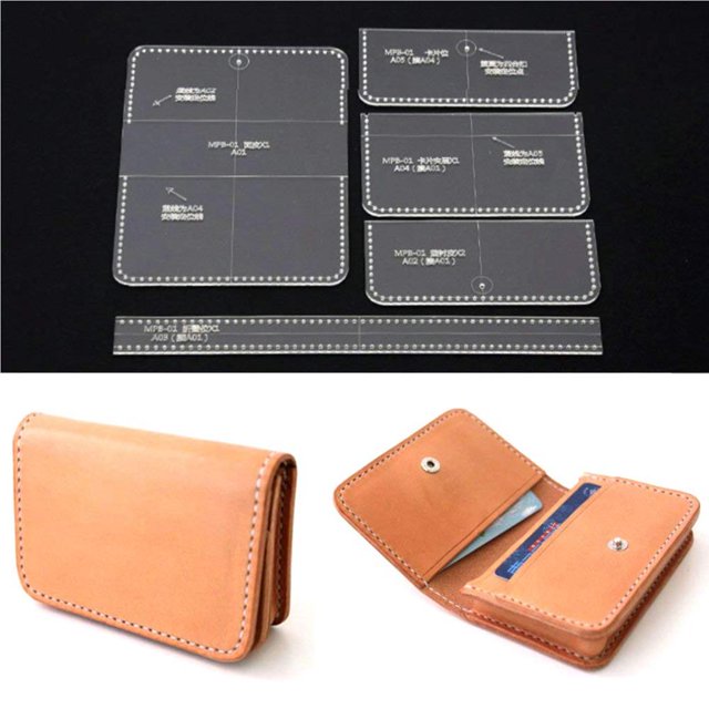yingyy 5 Pcs Portefeuille Acrylique Transparent Modèle Outil de Bricolage en Cuir
