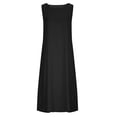 thumbnail image 4 of AherBiu Robe Grande Taille pour Femmes en Coton et Lin Sans Manches Décontractée Ample Longue avec Poches, 4 of 7