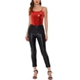 thumbnail image 2 of INSPIRE CHIC Camisole Métallique Sans Manches Ajustée Brillante Holographique de Fête de Noël pour Femme G Rouge, 2 of 7