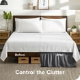 thumbnail image 4 of Bare Home Adjustable Wrap Around Bed Skirt - 15 Inch Drop - Easy Fit - Ruffle Pleats - California King, Gray, 4 of 6