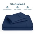 thumbnail image 2 of Bare Home Premium 1800 Collection Ensemble de Draps 4 Pcs, Tête Fendue Très Grand Flexible, Bleu Foncé, 2 of 10