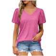 thumbnail image 1 of Birdeem Mode Femmes Été T-Shirt Décontracté à Manches Courtes Col en V, 1 of 6