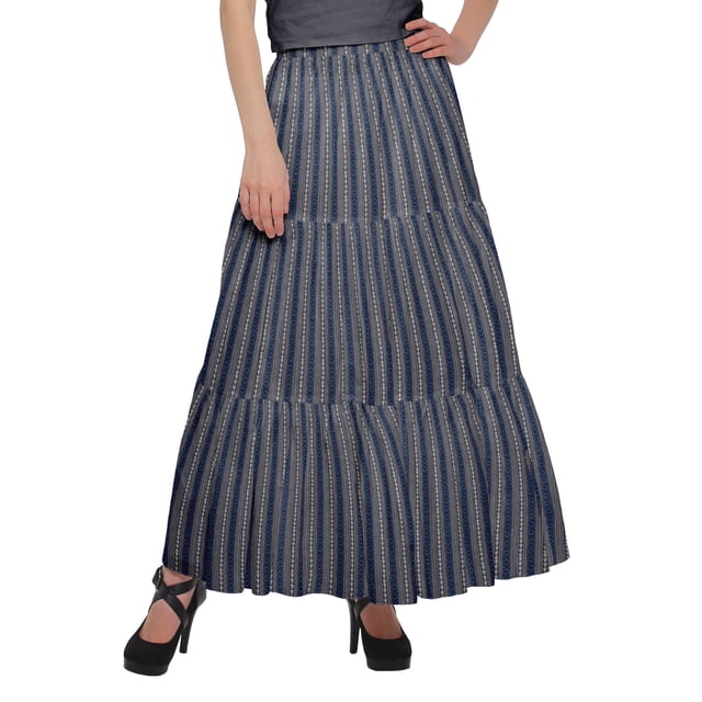 Moomaya Jupes Imprimées pour Femmes Jupe Évasée Style Portefeuille pour Filles Vêtements Décontractés